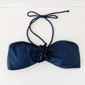 Navy blue bandeau Y2K bikini top size S